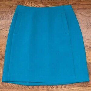 Banana Republic Women Pencil Skirt Turquoise Emerald Suit Welt Pockets 0 Mini